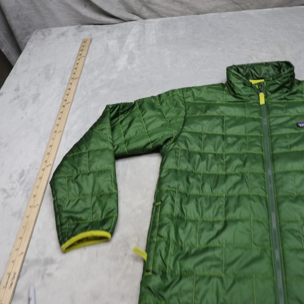 Patagonia Jacket Boys XL 14 Green Nano Puff Brick Quilt Insulated Full Zip Light
